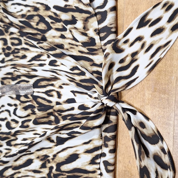 Chico Leopard Cheetah Tiger Print Sequin Women's‎ Top Cropped LSU Plus Sz - Picture 4 of 8